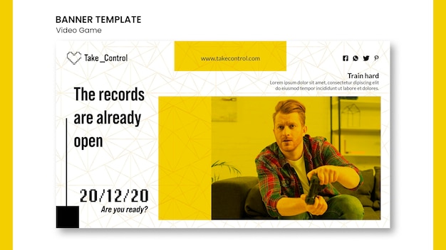 Video Game Concept Banner Template – Free Download