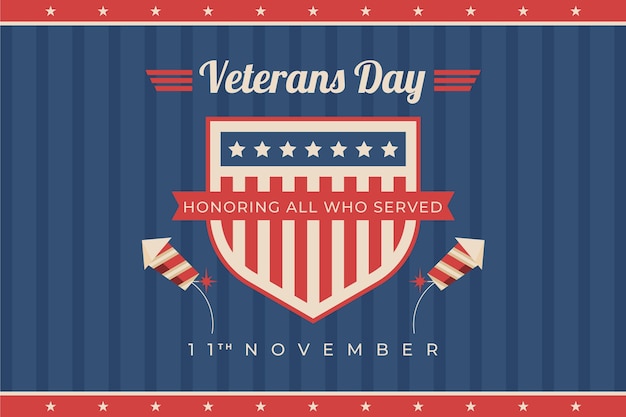 Hand Drawn Flat Veteran’s Day Background – Free Download