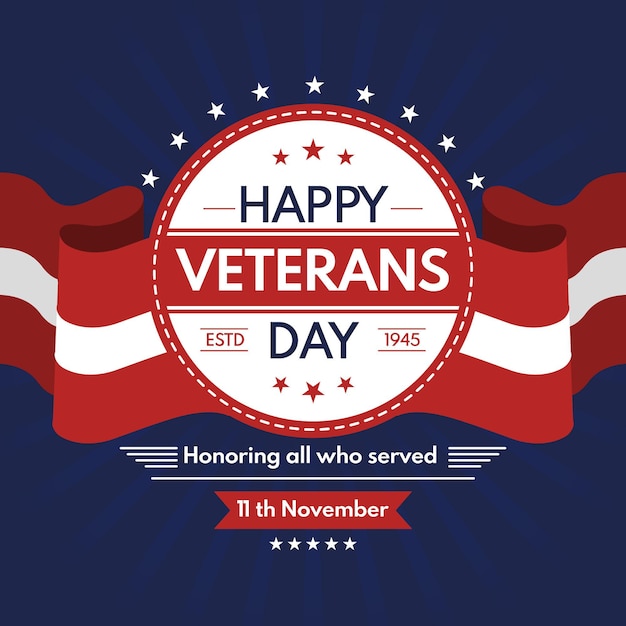 Veterans Day Flat Design Concept – Free Download