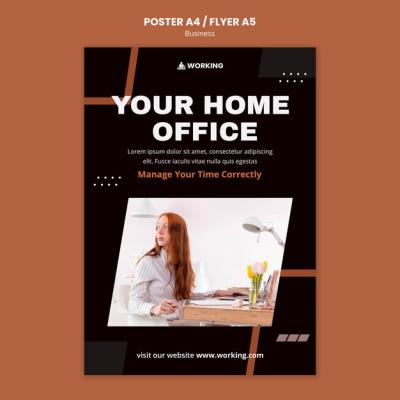 Work from Home Poster Template – Free to Download