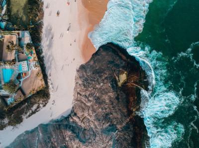 Aerial View of a Cliff and Sandy Beach in Brazil – Free Stock Photo, Download Free