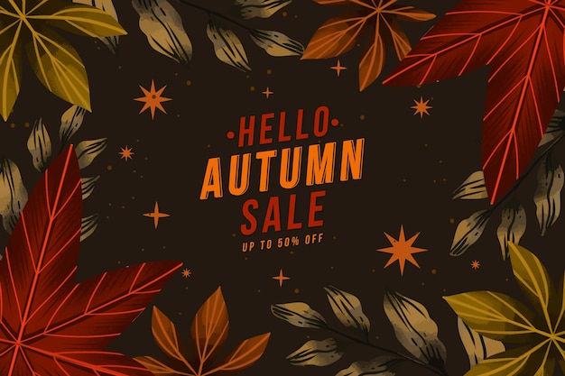 Flat Autumn Sale Background – Free Download, Free Stock Photo