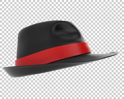 3D Rendering Illustration of Hat on Transparent Background – Free Download