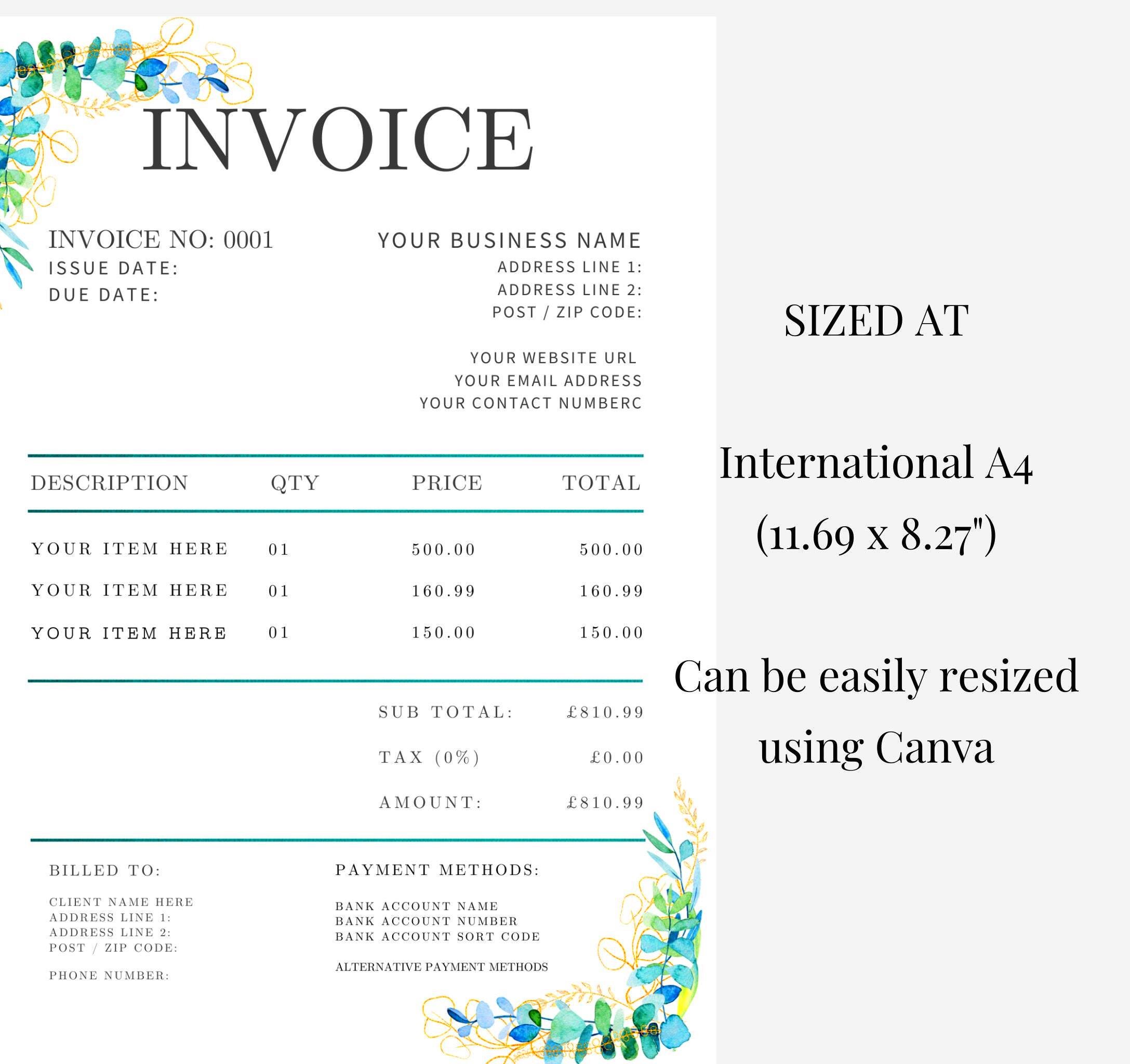 Invoice Template Canva