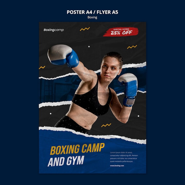 Boxing Camp Poster Template – Free to Download