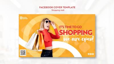 Flat Design Shopping Mall Facebook Cover – Free Download