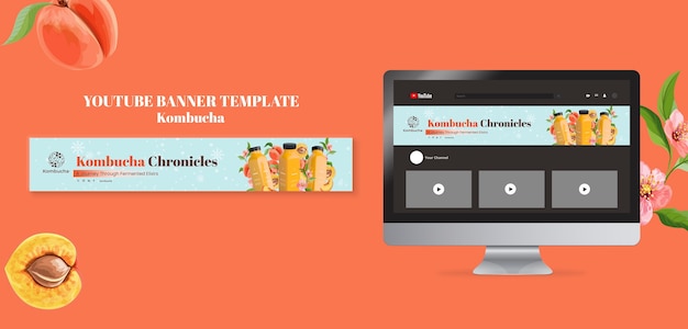 Delicious Kombucha YouTube Banner – Free Download