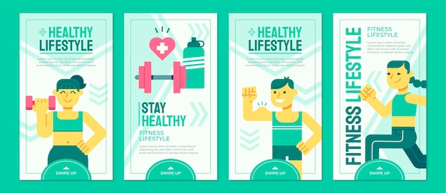 Flat Health and Fitness Story Collection – Free Download