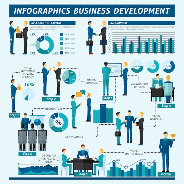 Businessmen Infographics Set – Free Download, Free Stock Photo