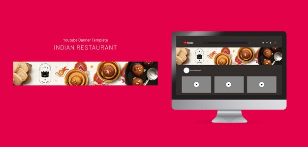 Flat Design Indian Restaurant Template – Free Download