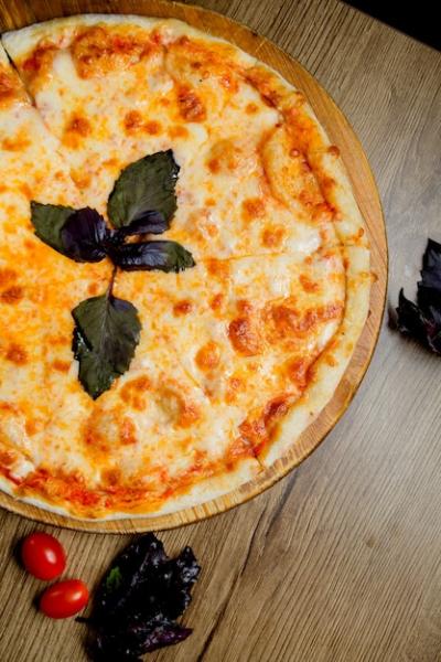 Margherita Pizza with Fresh Basil Leaves – Free Stock Photo Download