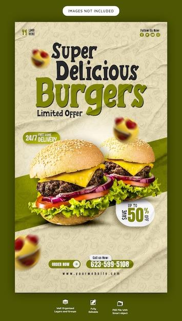 Delicious Burger and Food Menu Instagram and Facebook Story Template – Free Download