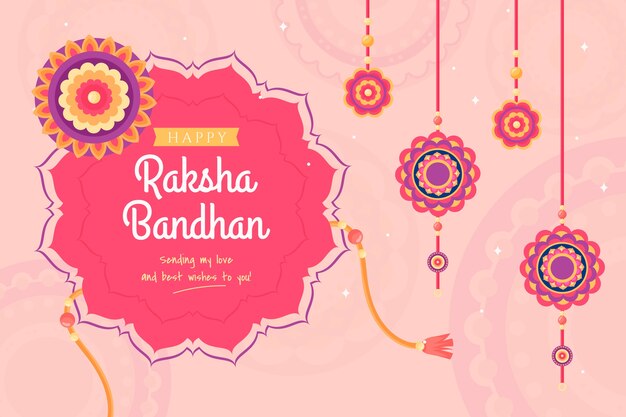 Flat Background for Raksha Bandhan Festival Celebration – Free Download