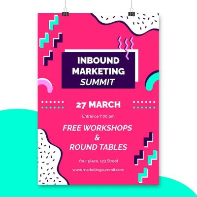 Memphis Colorful Marketing Posters – Free Download