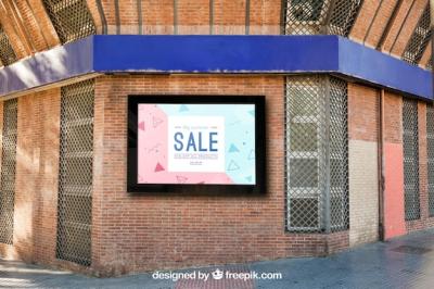 Billboard Mockup on Brick Wall – Free Stock Photo for Download