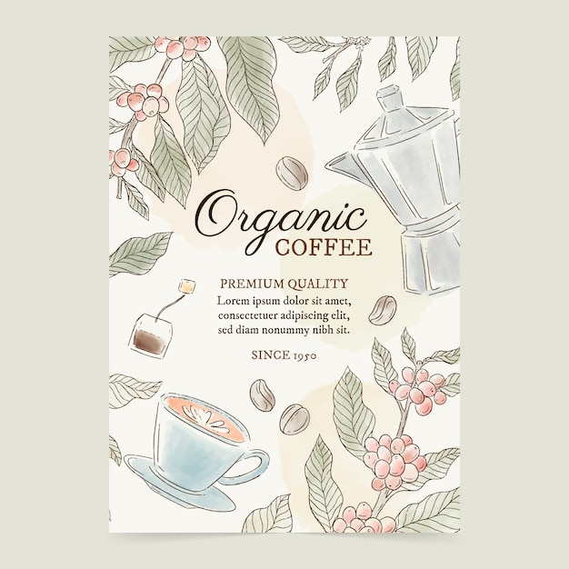 Texture Coffee Plantation Poster Template – Free Download