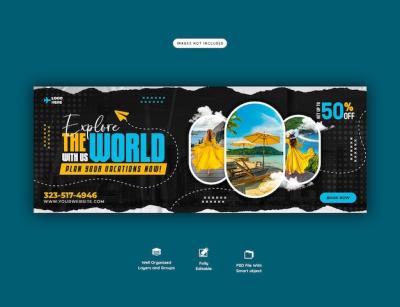 Travel and Tourism Facebook Cover Template – Free Download