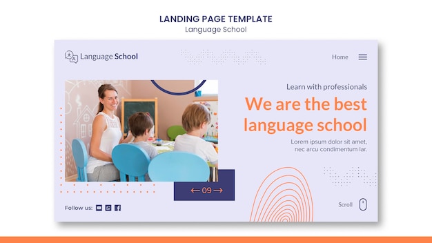 Language School Landing Page Template – Free Download