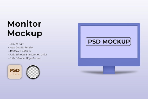 3D Rendering Monitor Screen Mockup – Free Download