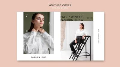 YouTube Cover Template for Minimalistic Online Fashion Store – Free Download