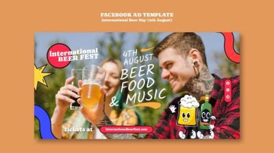 International Beer Day Facebook Template – Free Download