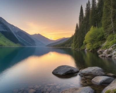 Majestic Mountains and Tranquil Lake – Free to Download