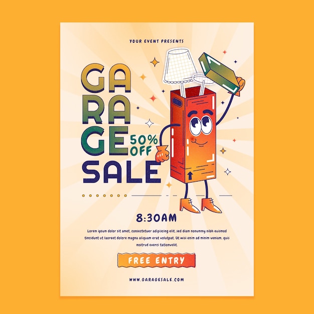 Gradient Garage Sale Poster Template – Free Download