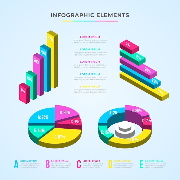 Isometric Infographic Collection Design – Free Download