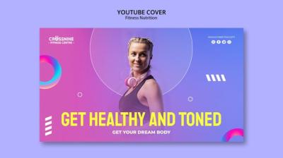 Fitness Nutrition YouTube Cover Template – Download Free Stock Photo