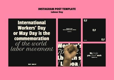 Creative Labour Day Celebration Instagram Post Templates – Free to Download