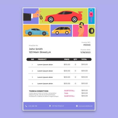 Hand Drawn Car Dealer Invoice – Free Download