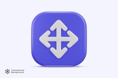 3D Moving Arrow Icon with Button Vector Illustration – Free Download