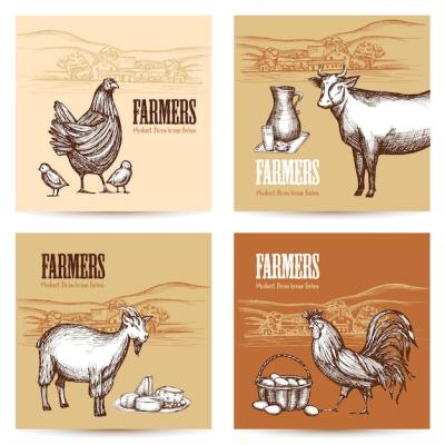 Farm Cards Set – Free Download, Download Free Stock Photo