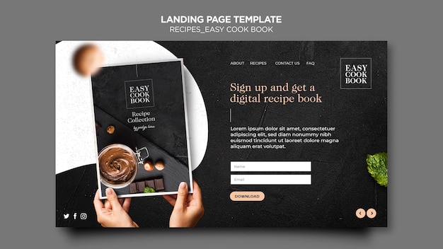 Cook Book Landing Page Template – Free Download, Free Stock Photo