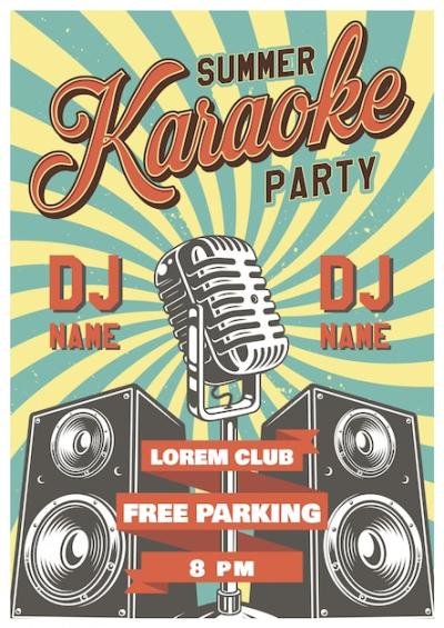 Karaoke Vintage Poster – Free Download