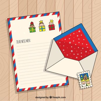 Hand Drawn Christmas Letter Template – Free Download