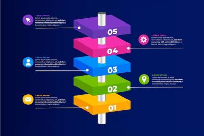 3D Block Layers Infographic – Free Download