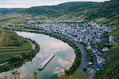 Aerial View of Bremm Wine Village Near the Calmont on the Moselle River – Free Download