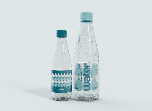 Transparent Plastic Bottle Mockup with Label – Free Download