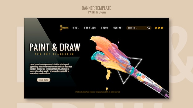 Banner Template for Paint and Draw – Free Download