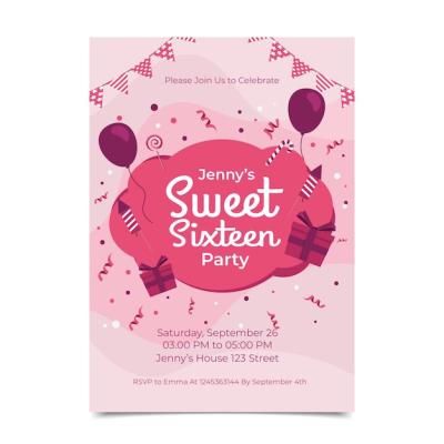 Sweet Sixteen Birthday Invitation – Free to Download