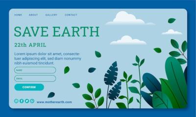 Gradient Earth Day Landing Page Template – Download Free Stock Photo