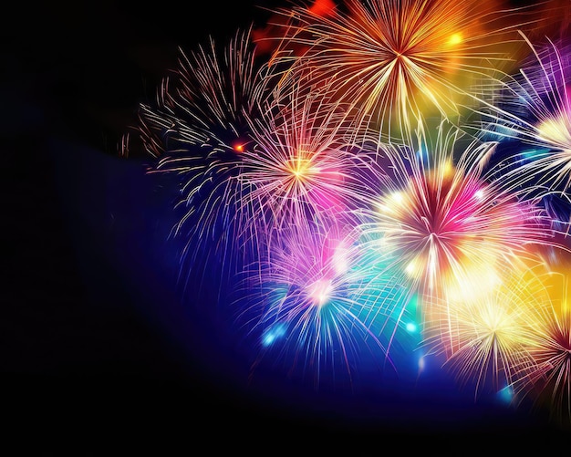 Colorful Beautiful Firework Display on a Dark Night Sky – Free Stock Photo, Download Free