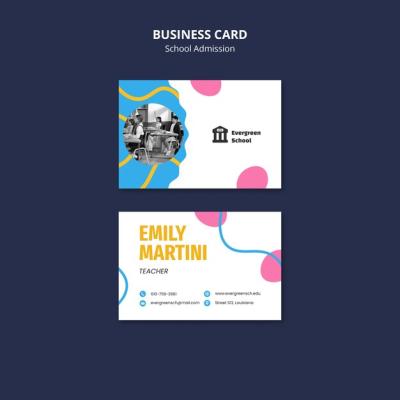 School Admission Business Card Template – Free Download