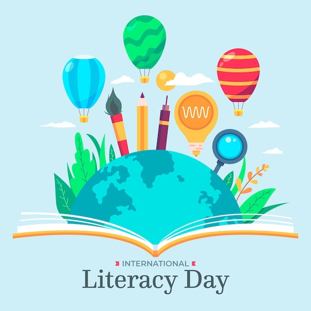 International Literacy Day Flat Design Concept – Free Download