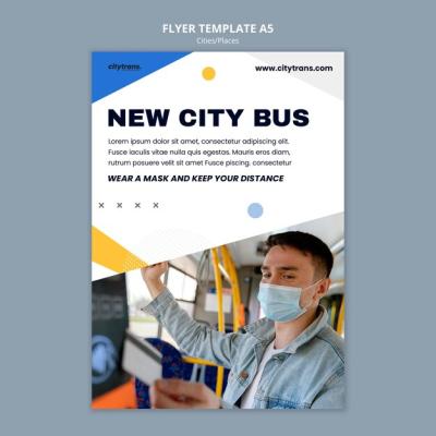 New City Bus Flyer Template – Download Free Stock Photo