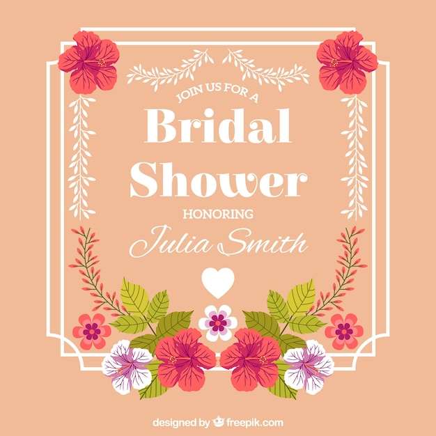 Beautiful Floral Bridal Shower Frame – Free Download