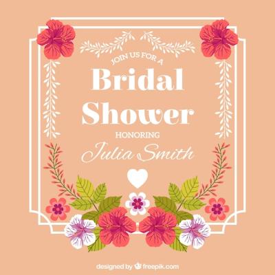 Beautiful Floral Bridal Shower Frame – Free Download