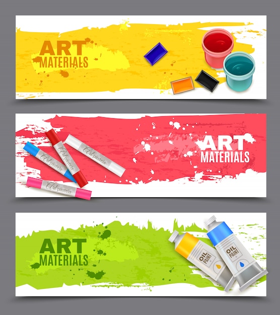 Artistic Horizontal Banners Set – Free Download