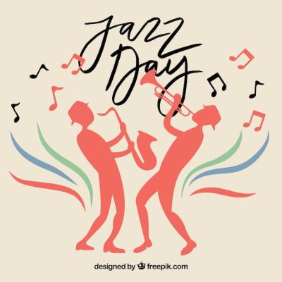 Jazz Background Featuring Silhouettes of Musicians – Free Download